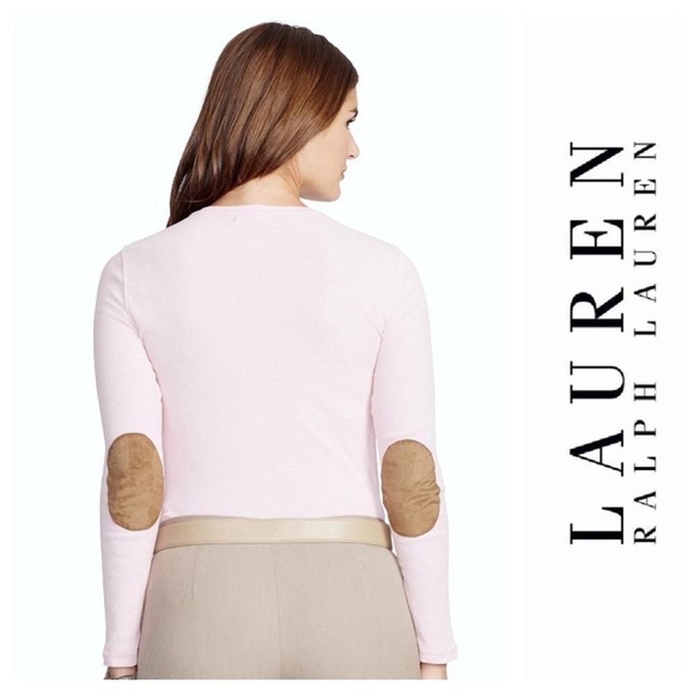 Light Pink Ralph Lauren Top, Elbow Patch Details